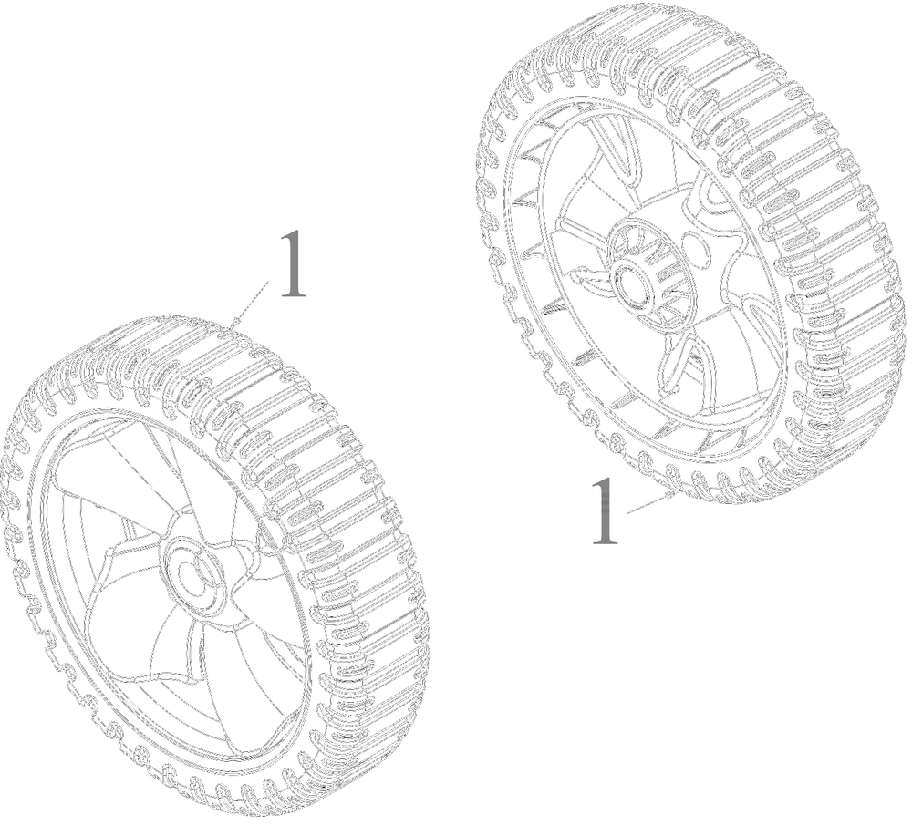 Wheels (7x1.8) Diagram and Parts List for 11A-A2BE752 2023 Yard Machines Lawn Mower